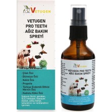 VETUGEN%100 Doğal Aktif Bileşenli Kedi ve Köpek Ağız Bakım Spreyi (Damlalık Ilaveli)