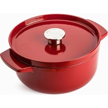 Cast 22 Cm/3,3 L Kapaklı Tencere, Kaliteli, Sağlam ve Uzun Ömürlü, Kızartma, Kızartma, Pas Içermeyen