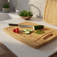 Bambu Kesme Tahtası Antibakteriel Yıkanabilir Doğrama Tahtası Dikdörtgen 34X24 cm