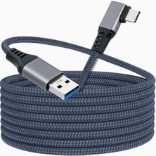Oculus Quest ile Uyumlu Link Kablosu 6mt, 5gbps USB Hızlı Veri Aktarımı, Hızlı Şarj Usb-C, Quest 2 U