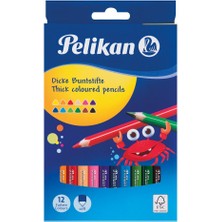 Jumbo Üçgen Kuru Boya Kalemi 12LI