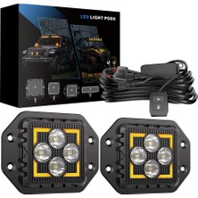 Dekohop Arazi Araçları Için 3 Inç Tampon Gömme Çalışma Lambası Gündüz Ledli Sis ve Ikaz Lambası