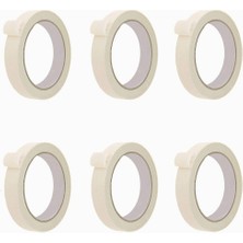 Tify 6 Adet Maskeleme Bandı Boya Bandı 18MM x 25 Metre Kağıt Bant