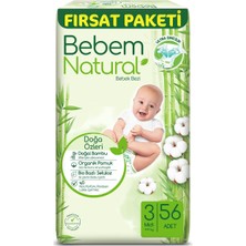 Bebem Natural Bebek Bezi 3 Beden Fırsat Paketi 56 Adet