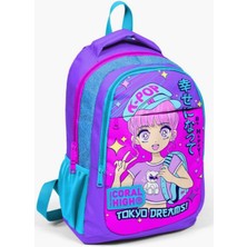 Hype Store High Mor Pembe Mavi K-Pop Ilkokul ve Ortaokul Sırt Çantası Üç Bölmeli Kız Çocuk