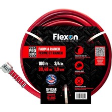 Flexon 3/4 x 100FT Ağır Hizmet Tipi Premium Kauçuk Sıcak Su Bahçe Hortumu