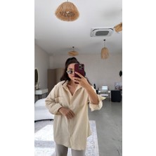 Arben Boutique Kadın Tek Cepli Over Size Ketem Gömlek