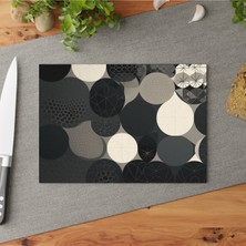 Feyza Design Şık ve Dayanıklı Geometrik Şekilli Temperli Cam Kesme Tahtası Seti