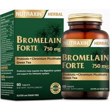 Bromelain Forte 60 Tablet - Bromelain Krom PROBIYOTIK750 Mg