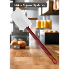 Feyza Design Büyük Boy 41 cm Silikon Spatula, Isıya Dayanıklı, Asma Delikli, Çok Amaçlı