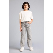 DeFacto %100 Pamuk Wide Leg Düz Paça Jean Pantolon Erkek Çocuk F8433A826SM