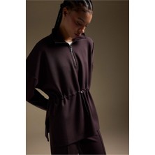 DeFacto Ultra Yumuşak Long Fit Dik Yaka Modal Sporcu Sweatshirt F9065AX26SP