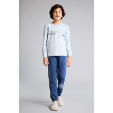 DeFacto %100 Pamuk Regular Fit Baskılı 2'li Antrasit Pijama Takımı Erkek Çocuk G9976A826SP