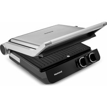 Homend Grilliant 1342H 3 In 1 Inox Gövde Çift Taraflı Xl Döküm Plaka Tost ve Izgara Makinesi