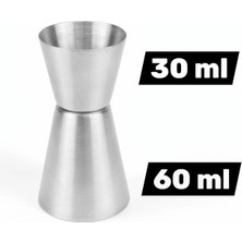 Hediye Fikri Paslanmaz Çelik Kokteyl Bar Ölçeği 30/60 ml – Profesyonel Jigger