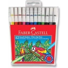 Hype Store Faber-Castell Keçeli Kalem 12 Renk, Parlak Renkler, Su Bazlı Yıkanabilir Mürekkep, Çocuklar Için Güv