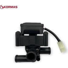 Kormas 12V Kalorifer Musluğu (Vana) (Motorlu) (3 Yollu) (22 Mm) (2 Fiş Soketli Kablolu)