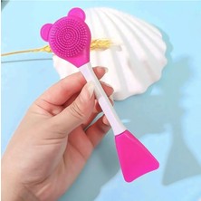 Cilt Bakım Fırçası ve Maske Spatulası, Silikon Uçlu Iki Yönlü Cilt Bakım ve Maske Sürme Uygulama Fır
