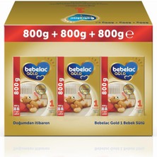 Bebelac Gold 1 Devam Bebek Sütü 0-6 Ay 2400 gr 800 gr x 3 Paket İçerik: Nutricare