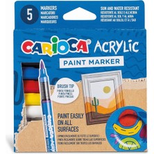 Hype Store Carioca Akrilik Paint Marker Su Bazlı Fırça Uçlu 5'li