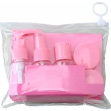 Özgürce 7 Parça Mor Seyahat Seti, Sprey, Şişe, Krem Kabı, Mini Huni, Taşıma Çantası