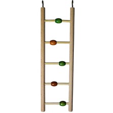 Boncuklu Ahşap Kuş Merdiveni 7X25 cm
