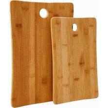 2 Boy Bambu Kesme Tahtası Seti, Bambu Kesim Tahtası, Bambu Et Tahtası | Pratik ve Dayanıklı 2 Boy Ba