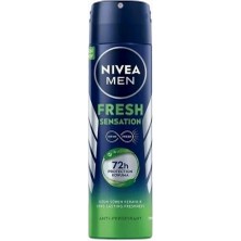 Men Erkek Sprey Deodorant Fresh Sensation 150 Ml, Ter ve Ter Kokusuna Karşı 72 Saat Anti-Perspirant