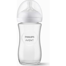 Avent Doğal Tepkili Cam Biberon, 240 Ml, 1 Ay+, Akıtmaz Emzik, Kolik ve Gaz Önleyici, Bpa Içermez, S
