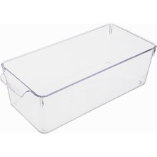 1 Adet Kırılmaz Ultra Dayanıklı Buzdolabı Düzenleyici Organizer Şeffaf - Medıum Kiler Organizeri (14