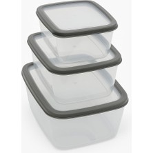 Suwors 3’lü Sızdırmaz Saklama Kabı Seti | 1600ML + 2800ML + 4600ML | Şeffaf Plastik Yemek Kabı | Gıd