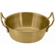 Paslanmaz Çelik Gold Sahan Tava - Yumurta Tavası, Sos Tavası, Şık Tasarım, 12 cm Küçük Boy Mutfak Ta