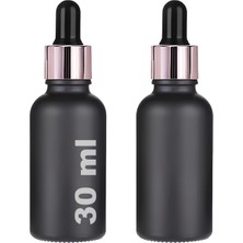 Özgürce 30 ml Siyah Cam Serum Şişesi, Metal Kapaklı, Dropperli, 2 Adet