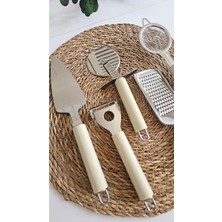 Feyza Design 5 Parça Siyah Silikon Saplı Metal Mutfak Gereçleri Seti