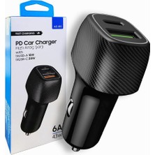 Hype Store Destomedya Ac-85 Pd Quick Charge 3.0 Usbx2 6A 38 Watt Araç Içi Hızlı Şarj Aleti Type C Girişli Araç