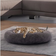 Pugalo Peluş Kedi ve Köpek Yatağı Beyaz Renkte, Pugalo Ekonomik Kedi Yatağı Antrasit