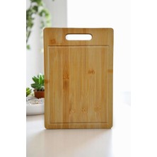 New-Max Golden Bambu Serisi 32X22 cm Oluklu Antibakteriel Yıkanabilir Bambu Doğrama Tahtası