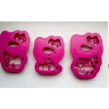 Feyza Design Renkli Hello Kitty Kurabiye Kalıbı 3'lü Set, Eğlenceli ve Pratik Kullanım