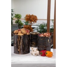 -EFB29H8 Patates Soğan Sarımsak Saklama Kabı 3 Lü Set, Rock And Gold (Rock And Gold)