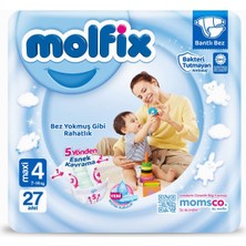 Molfix Bebek Bezi 3D Maxi 4 Beden Ikiz 27 Adet, Çok Renkli