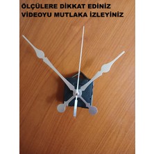 Cnr Shop Saat Mekanizması 18 mm Şaft Boyu Akar Sessiz Çalışır, Büyük Boy Akrep-Yelkovan-Saniye-(Askılı)