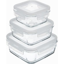 Fresco 3'lü Saklama Kabı Seti, Cam, 1150 cc