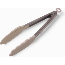 Mutfak Maşası Yemek Izgara Salata Barbekü Kızartma Maşası, Isıya Dayanıklı Paslanmaz Çelik Saplı Sil