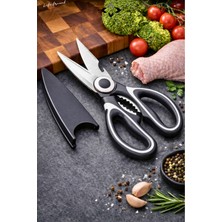 Feyza Design Ultra Keskin Paslanmaz Çelik Çok Amaçlı Mutfak Makası ve Koruma Kapak