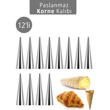 Feyza Design 12'li Korne Kalıbı, Tatlı ve Pasta Süsleme Için 12 Cm, Çok Amaçlı Aparat