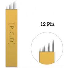 Özgürce 12 Pin U Altın Sarı Pcd Microblading Iğnesi, Profesyonel Dövme ve Makyaj Aracı