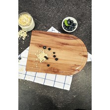 Feyza Design Kanallı Ahşap Desenli Oval Kesme Tahtası 25X35 cm