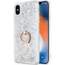 Hype Store iPhone Xs Için Kılıf Glitter Liquid Holder Gümüş [iphone Xs ile Uyumlu Kılıf - Gümüş]