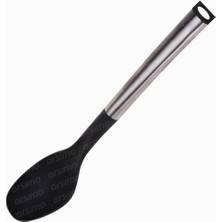 Metal Saplı Servis Yemek Kaşığı | Metal Saplı Yanmaz Yapışmaz Servis Yemek Kaşığı 34 cm