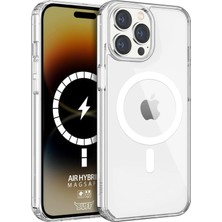 Hype Store Buff Labs iPhone 14 Serisi ile Uyumlu Magsafe Destekli Air Hybrid Şeffaf Kılıf, Darbe Emici Tpu + Pc